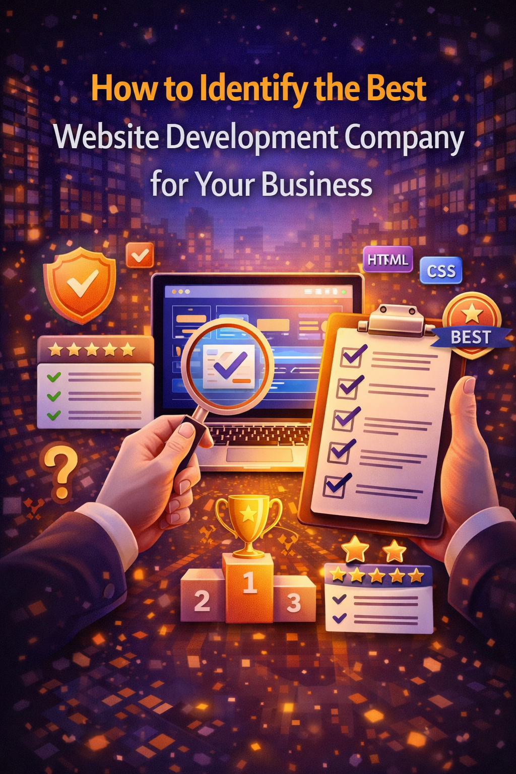 Award-winning website development company showcase with trophy